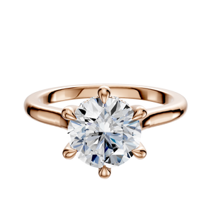 14K Rose Gold 6 Prong Hidden Halo Cathedral Dome 2.0mm Engagement Ring