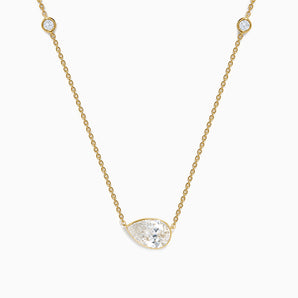 The East West Bezel Pear Station Necklace