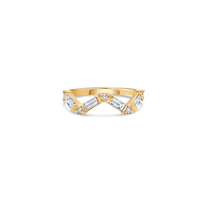 Double Dip Mixed Shape Ring with Baguette and Round Lab Diamonds
