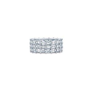 Three Row Eternity Band with Emerald Cut Lab Diamonds