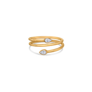 Duo Spiral Ring with Pear Lab Diamonds