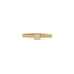 Twist Stacking Ring with Princess Lab Diamond
