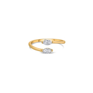 Duo Bypass Ring with Marquise Lab Diamonds