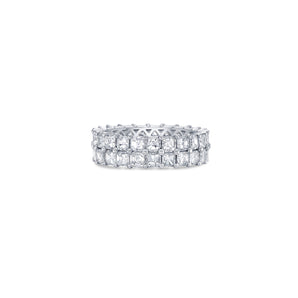 Two Row Eternity Band with Asscher Cut Lab Diamonds