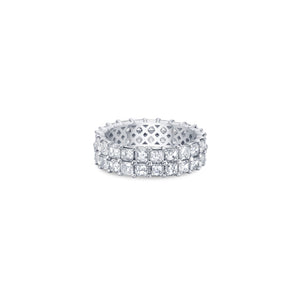 Two Row Eternity Band with Asscher Cut Lab Diamonds