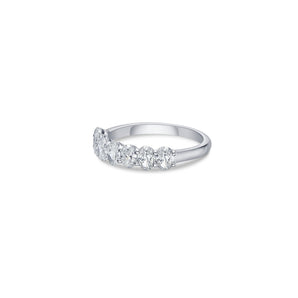 Five Stone Wide Band with Oval Cut Lab Diamonds