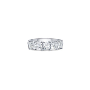 Five Stone Wide Band with Princess Cut Lab Diamonds