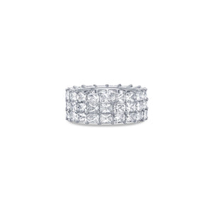 Three Row Eternity Band with Radiant Cut Lab Diamonds