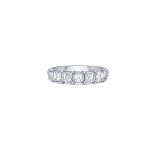 Five Stone Slim Band with Asscher Cut Lab Diamonds