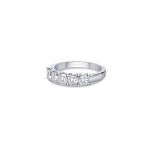 Five Stone Slim Band with Asscher Cut Lab Diamonds