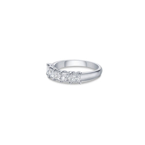 Five Stone Classic Band with Princess Cut Lab Diamonds