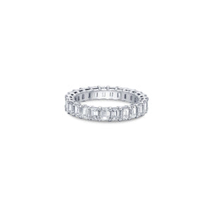 Emerald Cut Eternity Slim Band with Lab Diamonds