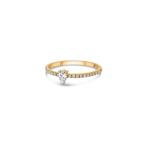 Line Pavé Stacking Ring with Pear and Round Lab Diamonds