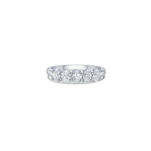 Five Stone Slim Band with Oval Cut Lab Diamonds