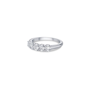 Five Stone Slim Band with Oval Cut Lab Diamonds