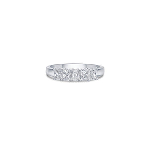 Five Stone Slim Band with Radiant Cut Lab Diamonds