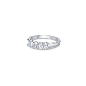 Five Stone Slim Band with Radiant Cut Lab Diamonds