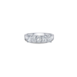 Five Stone Classic Band with Radiant Cut Lab Diamonds