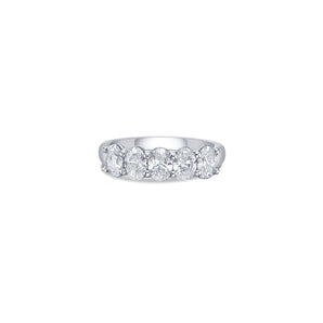 Five Stone Classic Band with Oval Cut Lab Diamonds