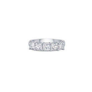 Five Stone Slim Band with Cushion Cut Lab Diamonds