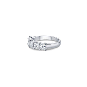 Five Stone Slim Band with Cushion Cut Lab Diamonds