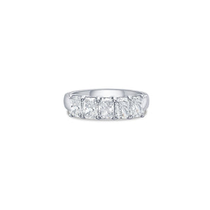 Five Stone Wide Band with Radiant Cut Lab Diamonds