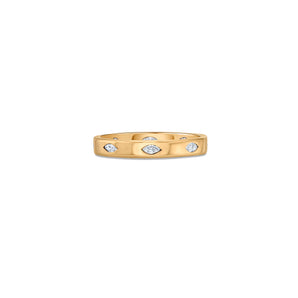 Peek Band Ring with Marquise Lab Diamonds