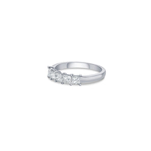 Five Stone Slim Band with Princess Cut Lab Diamonds