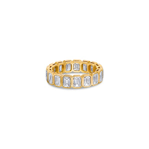 Emerald Cut Eternity Wide Band with Lab Diamonds