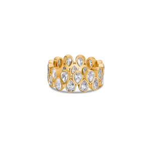 Pear Bezel Eternity Wide Band with Lab Diamonds, 8MM