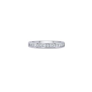 Line Channel Ring with Princess Lab Diamonds