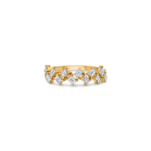 Double Zig Zag Ring with Baguette Lab Diamonds