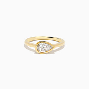 The East West Pear Bezel Ring