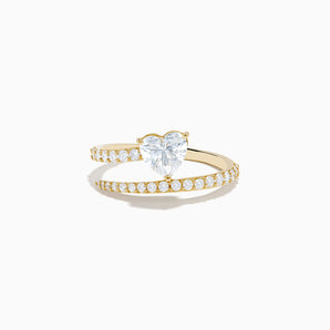 The Pavé Two Turn Heart Coil Ring