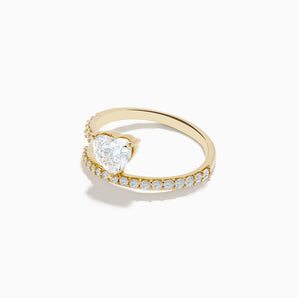 The Pavé Two Turn Heart Coil Ring