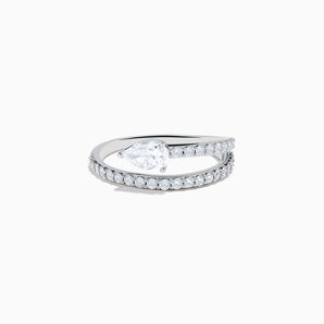 The Pavé Two Turn Pear Coil Ring