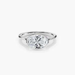 The Bezel East-West Lab Diamond Engagement Ring