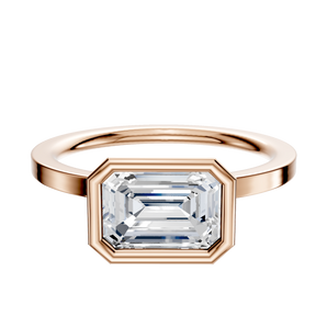 14K Rose Gold Bezel Full Bezel East/West Classic Flat 1.5mm Engagement Ring