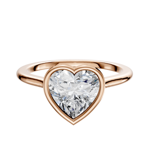 14K Rose Gold Bezel Full Bezel East/West Cathedral Dome 1.5mm Engagement Ring