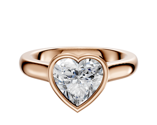 14K Rose Gold Bezel Full Bezel East/West Cathedral Dome 3.0mm Engagement Ring