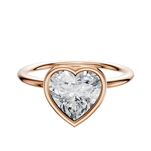 14K Rose Gold Bezel Full Bezel East/West Classic Dome 1.5mm Engagement Ring