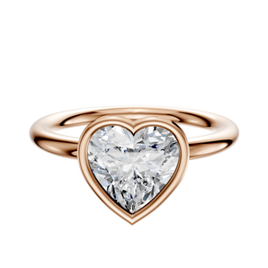 14K Rose Gold Bezel Full Bezel East/West Classic Dome 2.0mm Engagement Ring