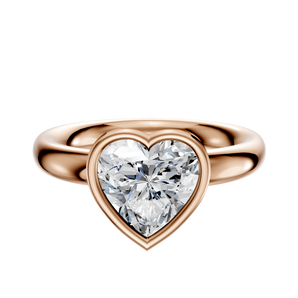 14K Rose Gold Bezel Full Bezel East/West Classic Dome 3.0mm Engagement Ring