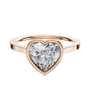 14K Rose Gold Bezel Full Bezel East/West Cathedral Flat 1.5mm Engagement Ring