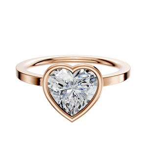 14K Rose Gold Bezel Full Bezel East/West Classic Flat 1.5mm Engagement Ring