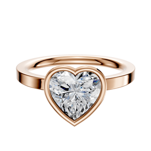 14K Rose Gold Bezel Full Bezel East/West Classic Flat 2.0mm Engagement Ring