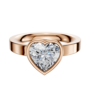 14K Rose Gold Bezel Full Bezel East/West Classic Flat 3.0mm Engagement Ring