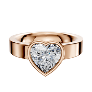 14K Rose Gold Bezel Full Bezel East/West Classic Flat 4.0mm Engagement Ring