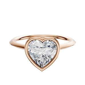 14K Rose Gold Bezel Full Bezel East/West Cathedral Knife Edge 1.5mm Engagement Ring