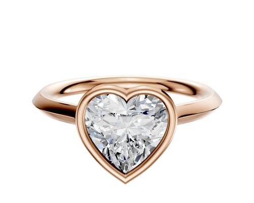 14K Rose Gold Bezel Full Bezel East/West Cathedral Knife Edge 2.0mm Engagement Ring